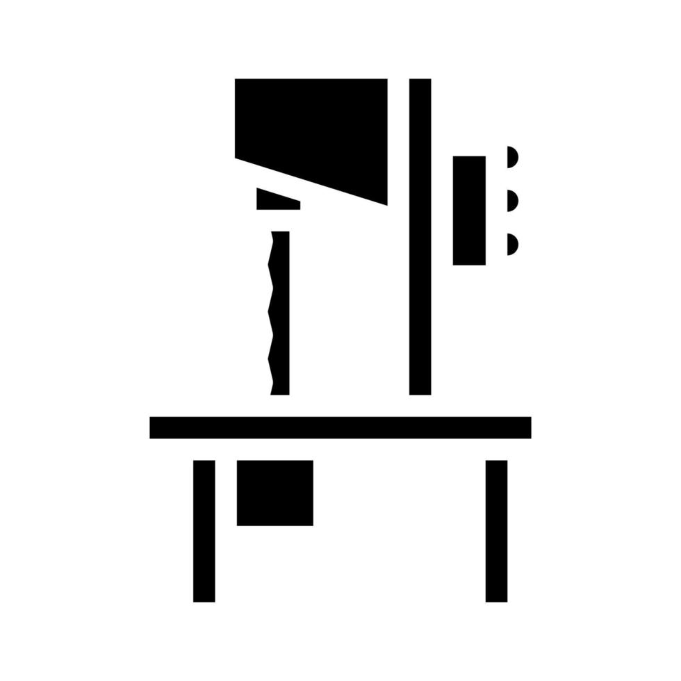 ilustração de vetor de ícone de glifo de equipamento de serra de fita plana