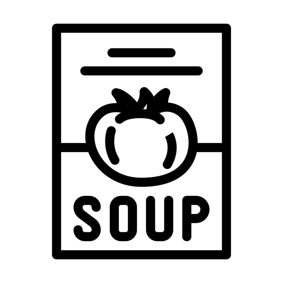 ilustração vetorial de ícone de linha de pacote de tomate de sopa vetor