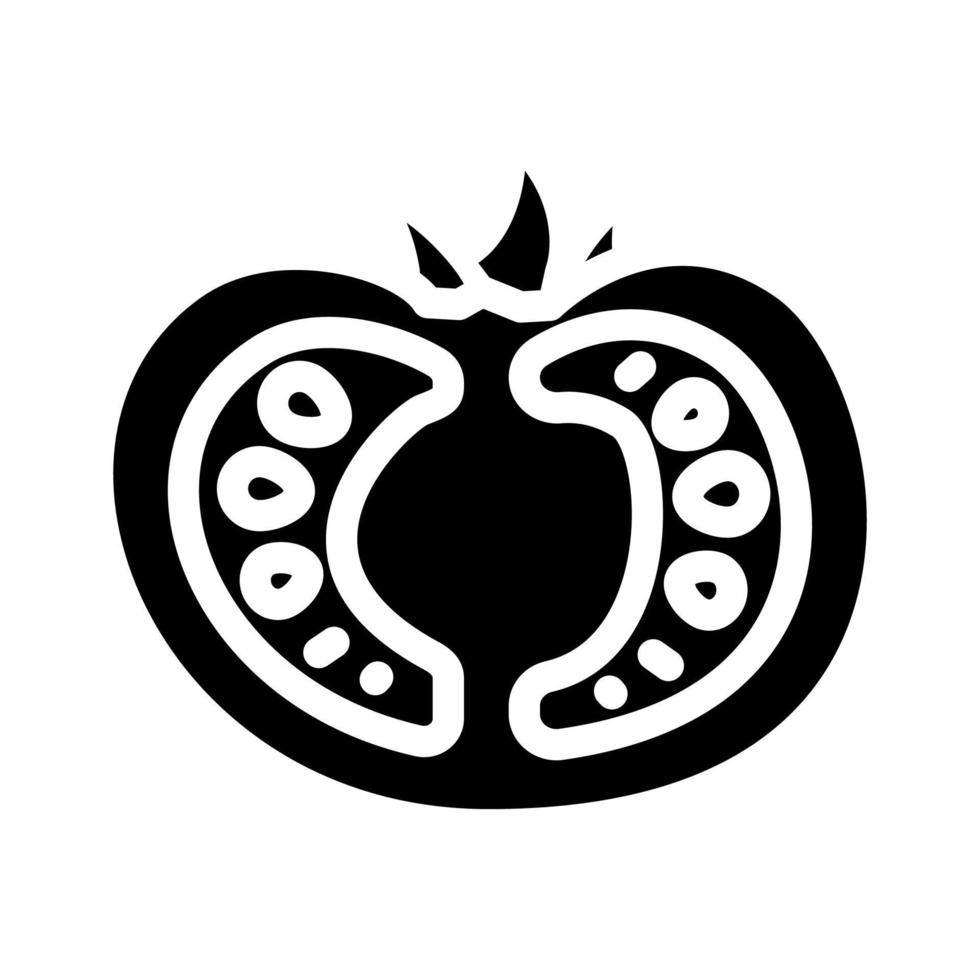 ilustração vetorial de ícone de glifo de meio tomate vetor
