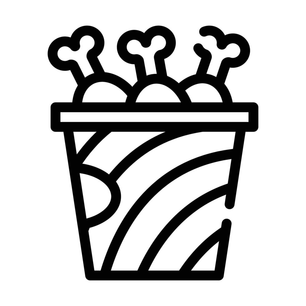 ilustração vetorial de ícone de linha de pernas de frango frito vetor