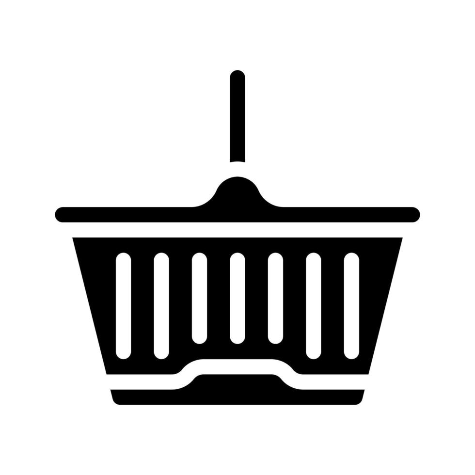 ilustração vetorial de ícone de glifo de cesta de compras de plástico vetor