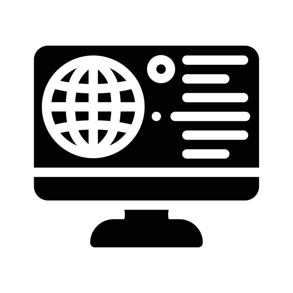 ilustração em vetor ícone glifo de rede global de internet