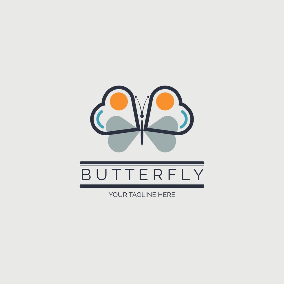 borboleta design de modelo de logotipo moderno para marca ou empresa e outros vetor