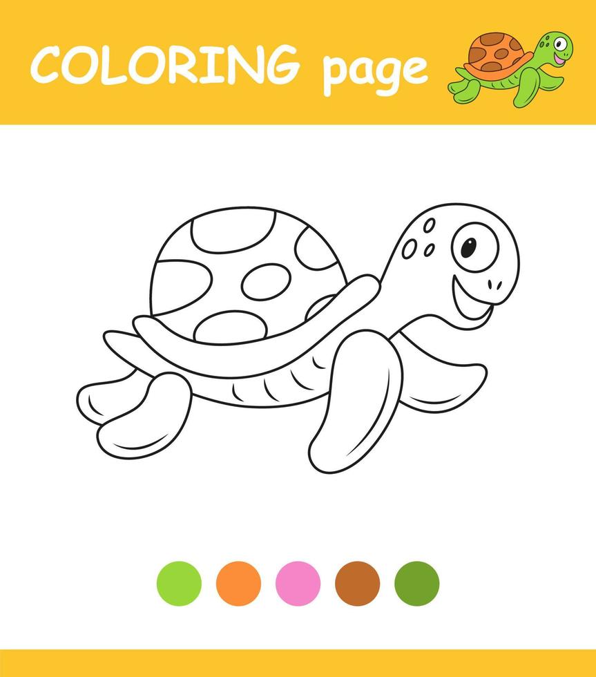 tartaruga para colorir vetor