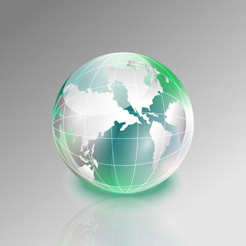 globo verde 3d vetor moderno