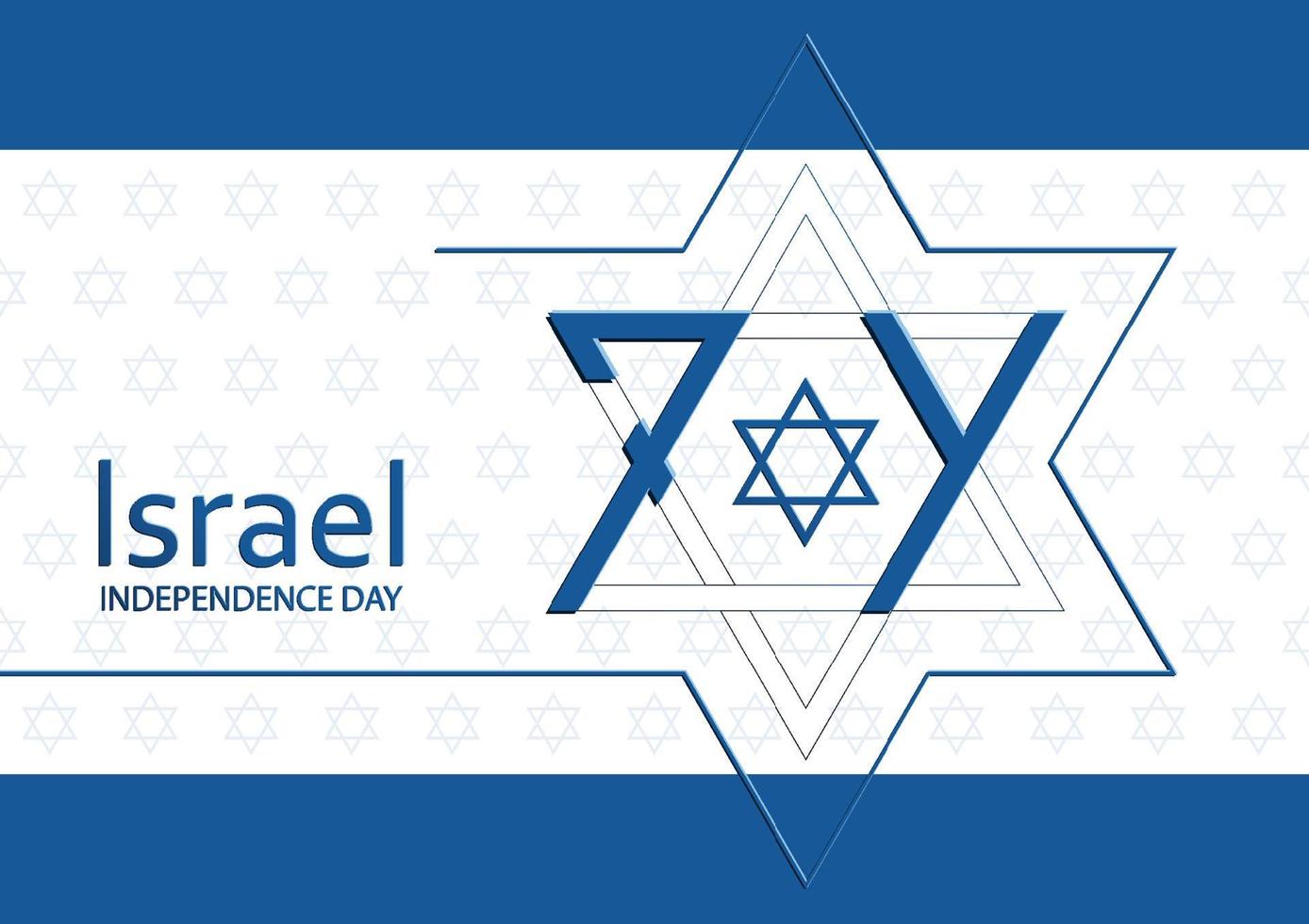 feliz dia da independência de israel para aniversário nacional festivo de 74 anos de israel vetor