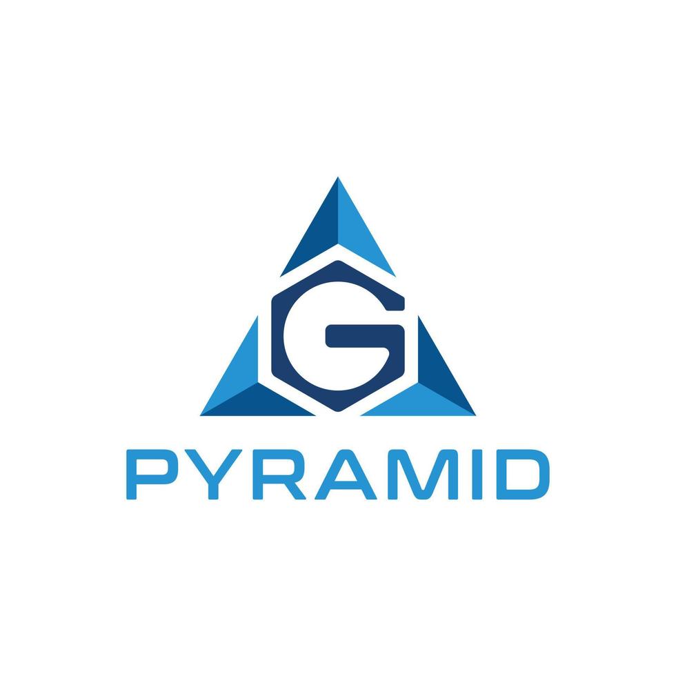 logotipo da letra g dentro de uma pirâmide ou triângulo vetor