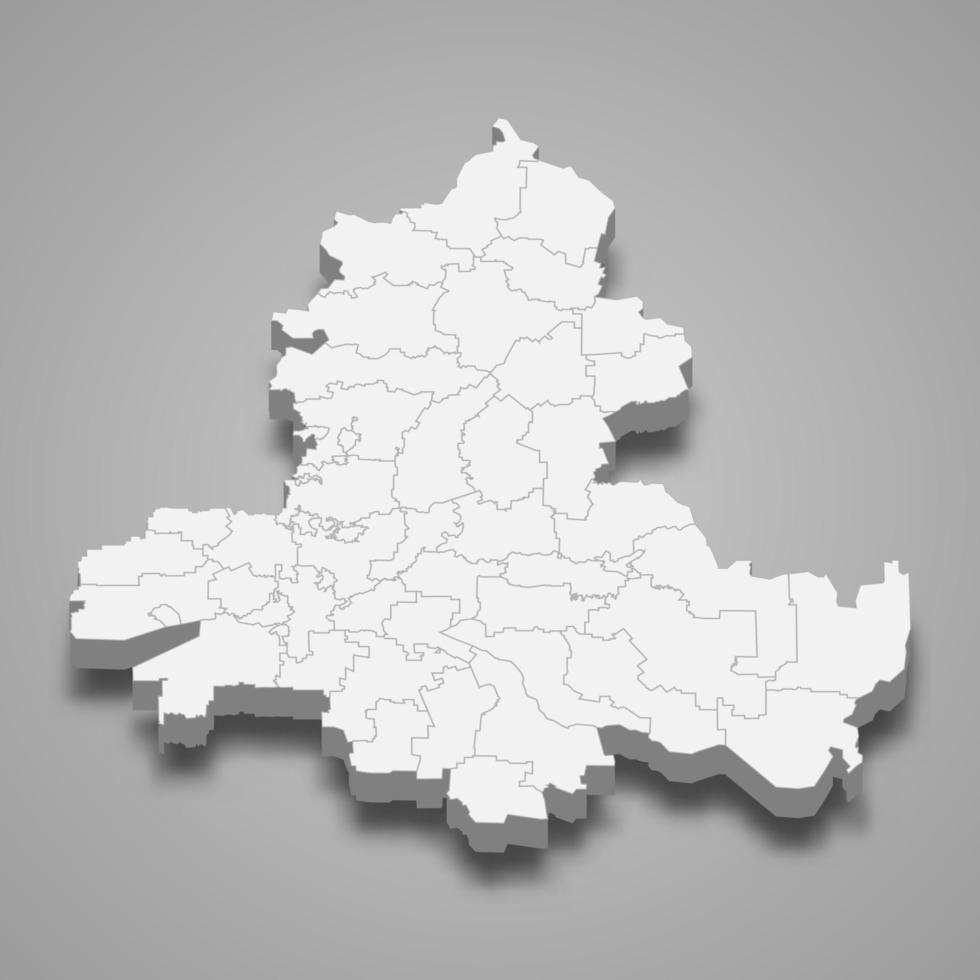 região do mapa 3d da rússia vetor