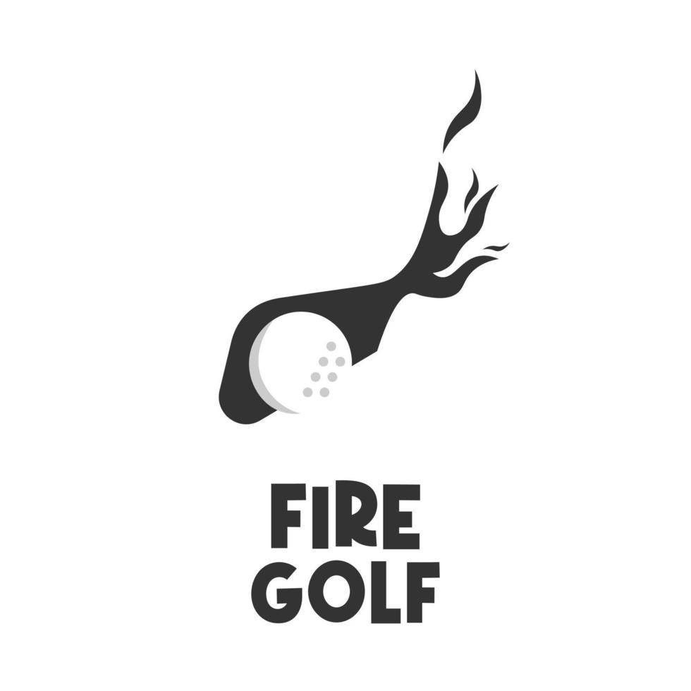 logotipo de ilustração simples de golfe de fogo vetor