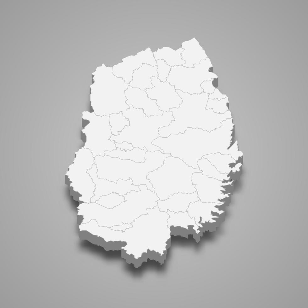 Prefeitura de mapa 3d do modelo de japão para seu projeto vetor