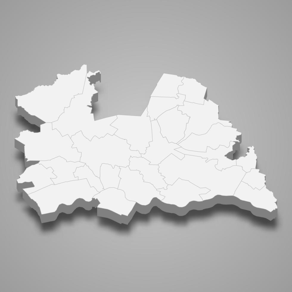 província de mapa 3d da holanda vetor