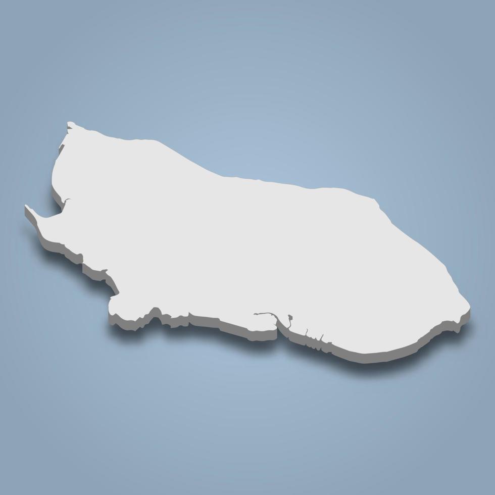 mapa isométrico 3d da ilha de sheppey é uma ilha no reino unido vetor