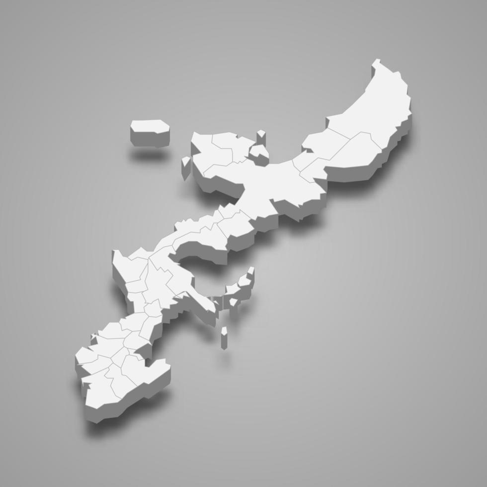 Prefeitura de mapa 3d do modelo de japão para seu projeto vetor