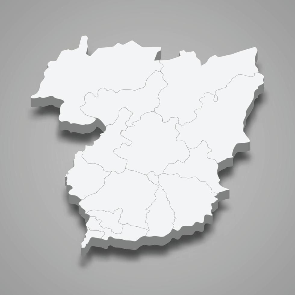mapa isométrico 3d de vila real é um distrito de portugal vetor