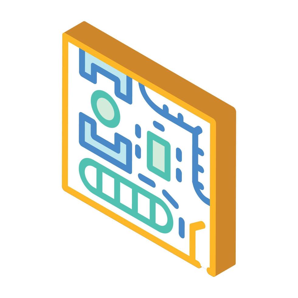 ilustração de cor de vetor de ícone isométrico de layout de coworking