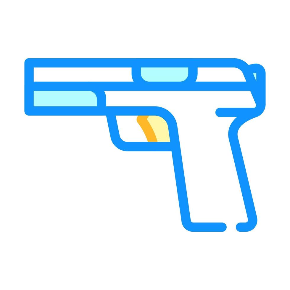 ilustração vetorial de ícone de cor de arma de revólver vetor