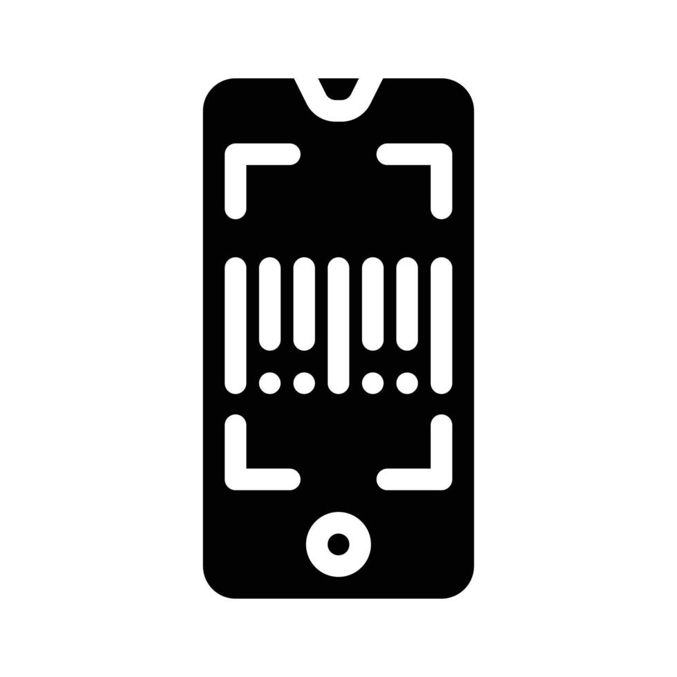 ilustração vetorial de ícone de glifo de aplicativo de scanner de código de barras vetor