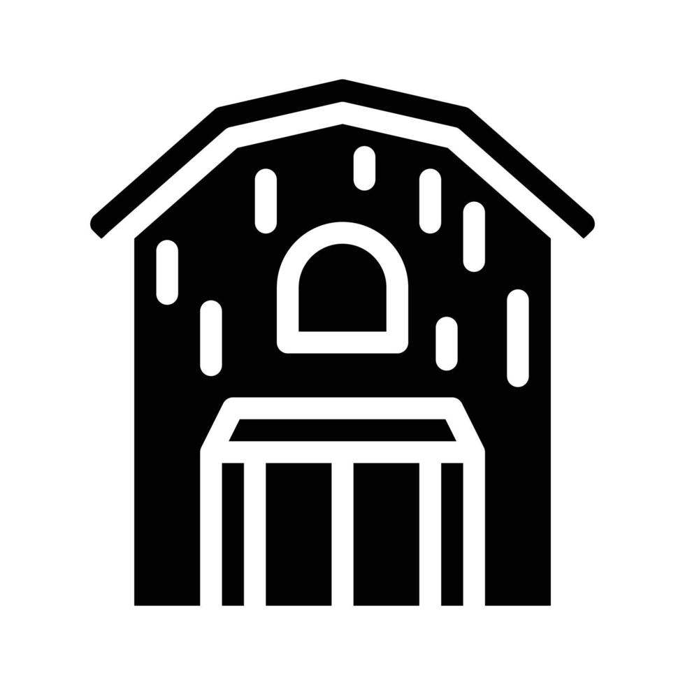 ilustração de vetor de ícone de glifo de construção de celeiro