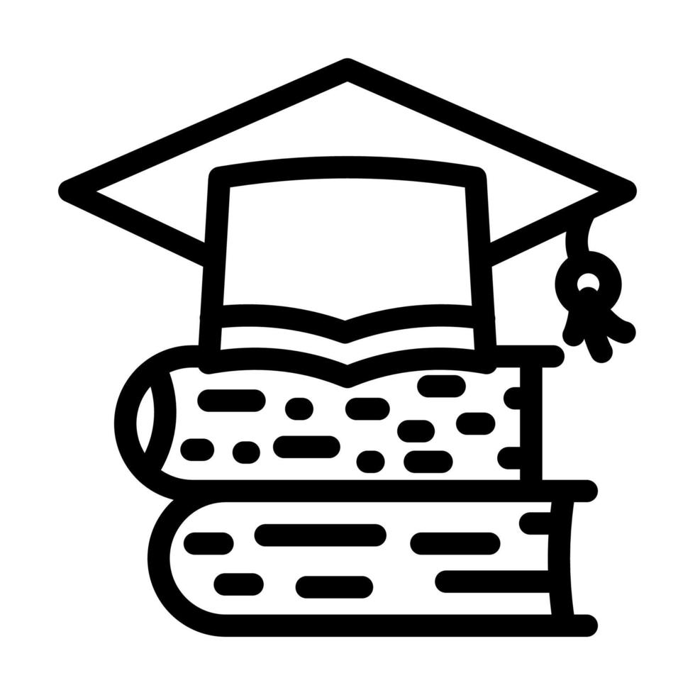 ilustração vetorial de ícone de linha de pós-graduação vetor
