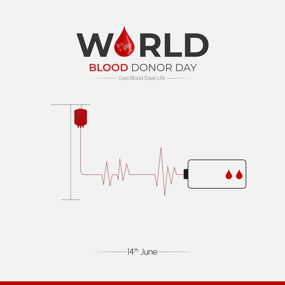 post de mídia social do dia mundial do doador de sangue vetor