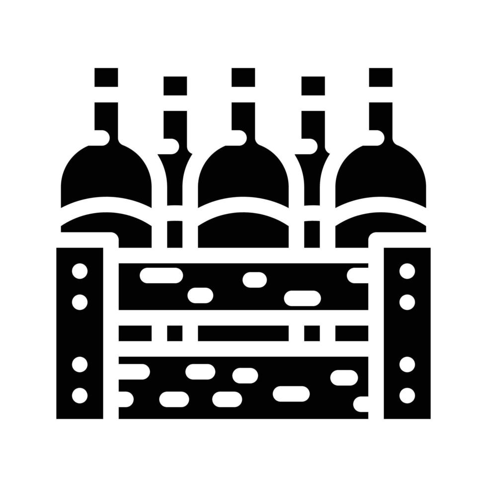 ilustração em vetor ícone glifo de caixa de vinho