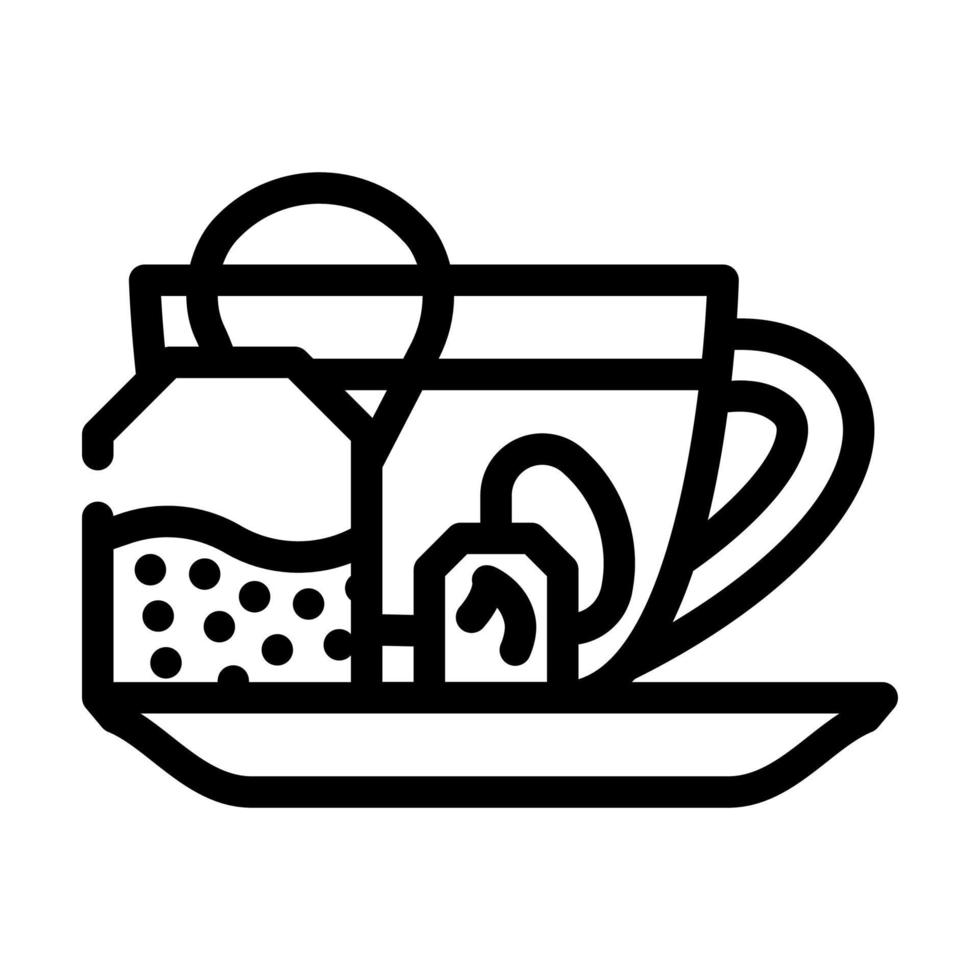 ilustração vetorial de ícone de linha de chá de queima de gordura vetor