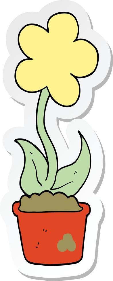 adesivo de uma linda flor de desenho animado vetor