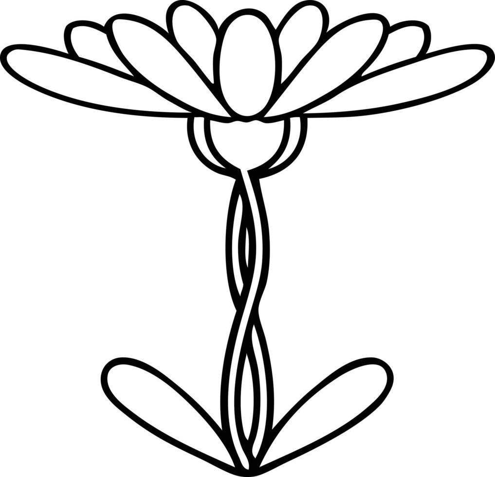 flor de desenho de linha de desenho vetor