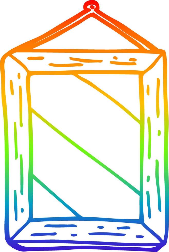 espelho de desenho de desenho de linha de gradiente de arco-íris vetor