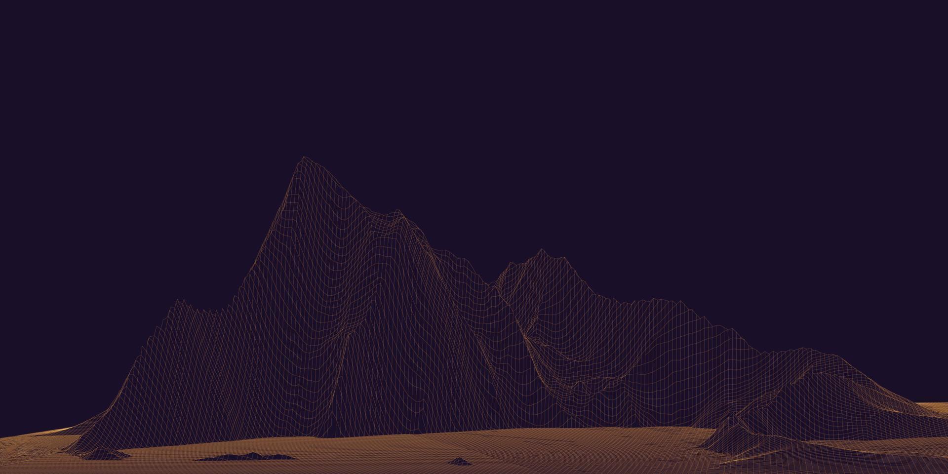 fundo abstrato de paisagem de wireframe vetor