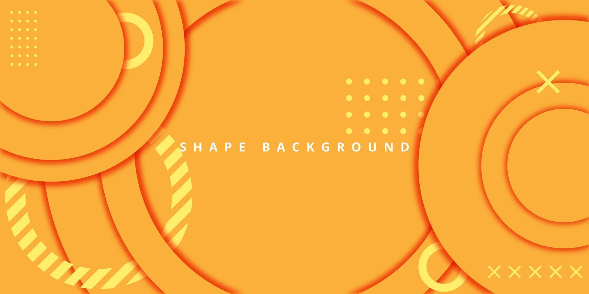 círculos e formas geométricas em fundo laranja, podem ser usados para apresentações, banners, fundos de memphis vetor