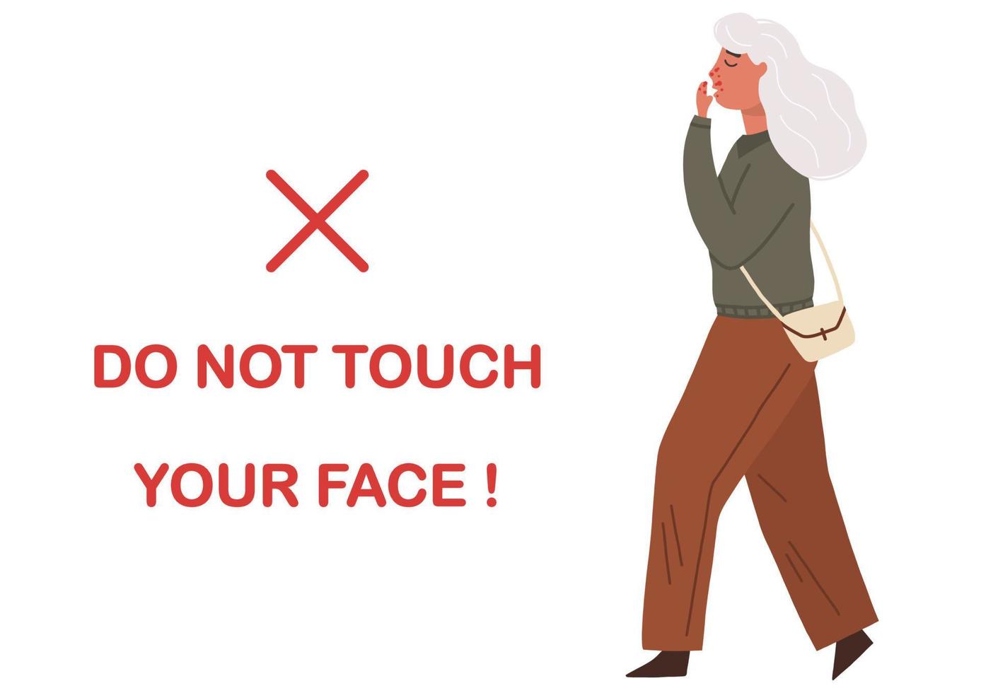 não toque seu rosto vetor