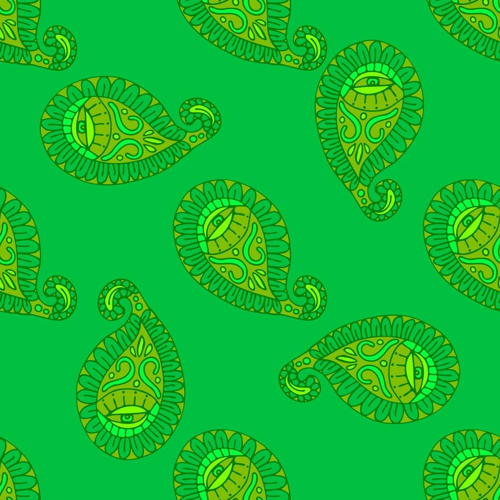 padrão estampado sem costura verde. fundo sem emenda colorido floral estampado vector. cor verde. ilustração vetorial de estilo oriental. lindo motivo floral. vetor