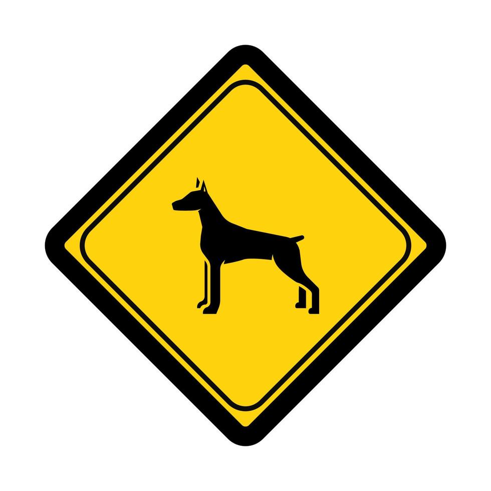 sinal de zona de cachorro e ilustração em vetor de design gráfico de símbolo