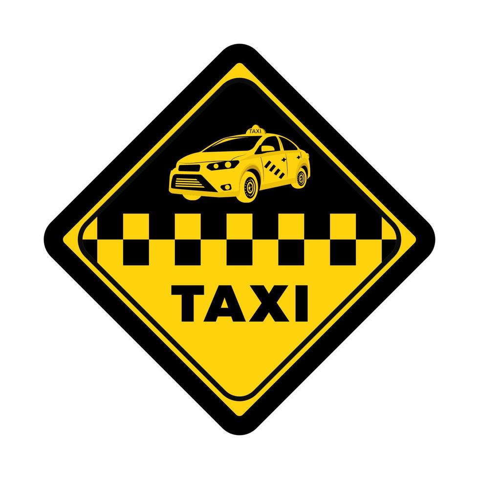 sinal de zona de táxi de aviso e ilustração vetorial de design gráfico de símbolo vetor