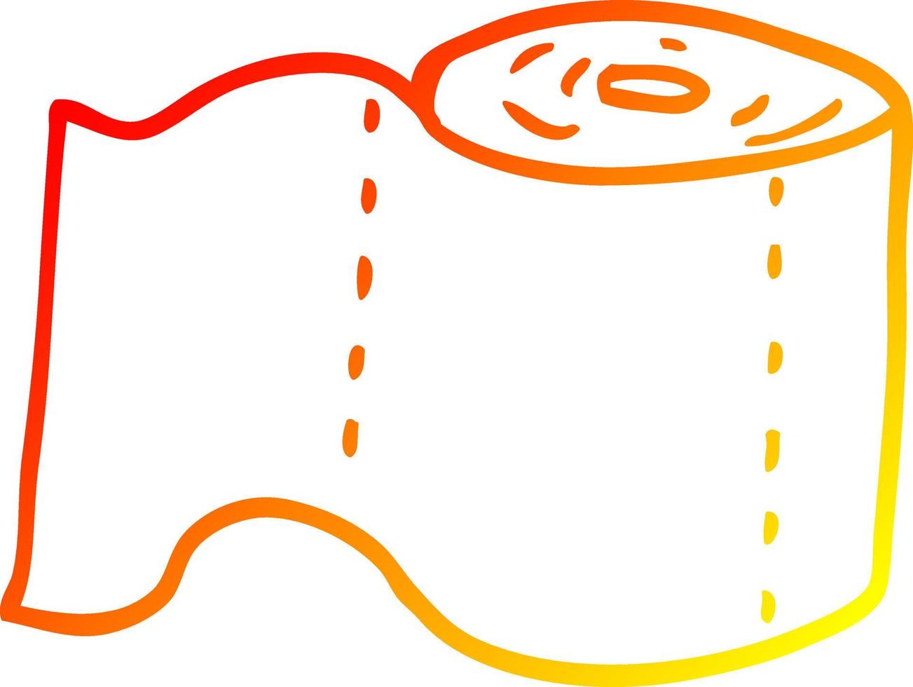 rolo de papel higiênico de desenho animado de desenho de linha de gradiente quente vetor