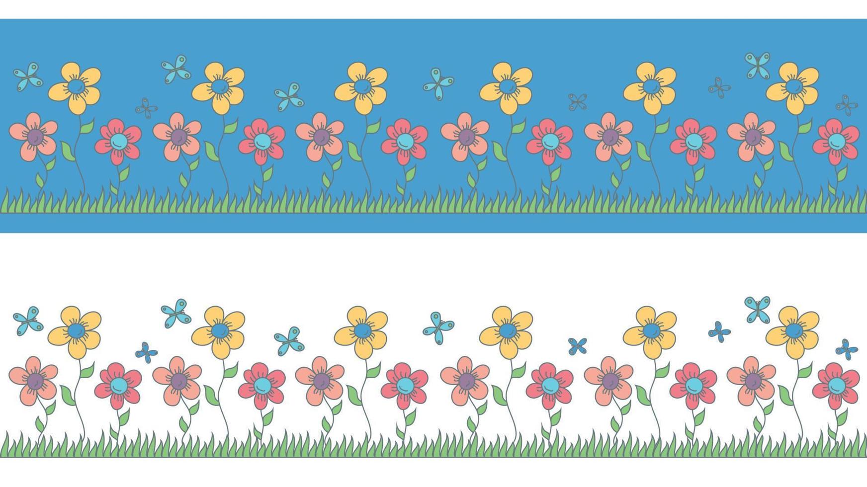 padrão infantil de flores para decorar um quarto infantil, roupas ou acessórios para crianças. ilustração vetorial. vetor