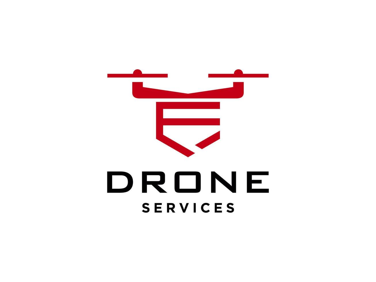 letra f ícone de vetor de modelo de logotipo de drone. vetor de drone de fotografia. ícone de vetor de quadricóptero