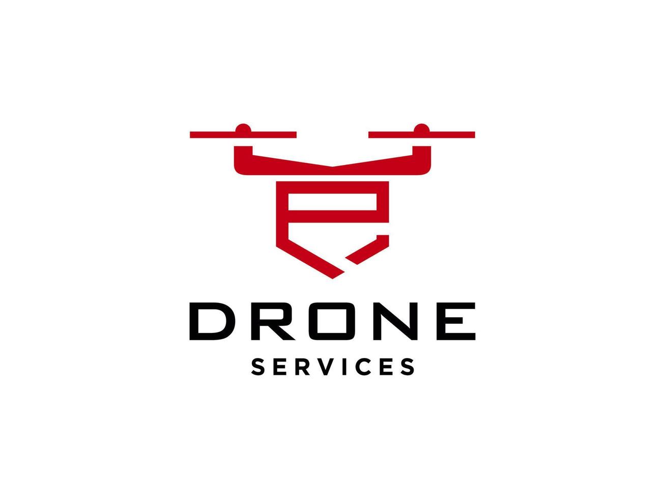 letra p ícone de vetor de modelo de logotipo de drone. vetor de drone de fotografia. ícone de vetor de quadricóptero