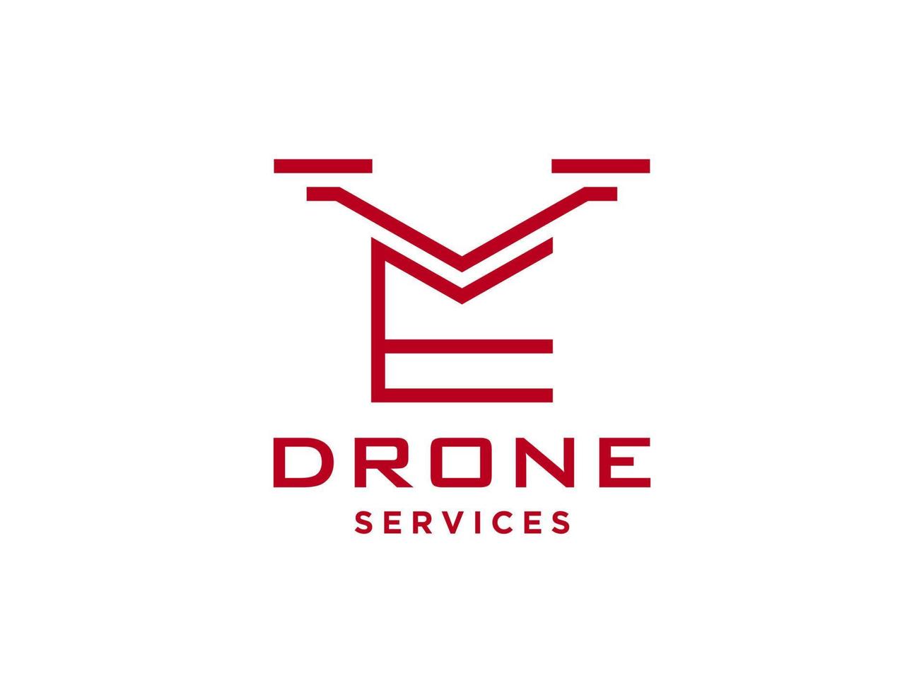 ícone de vetor de modelo de logotipo de drone letra e. vetor de drone de fotografia. ícone de vetor de quadricóptero