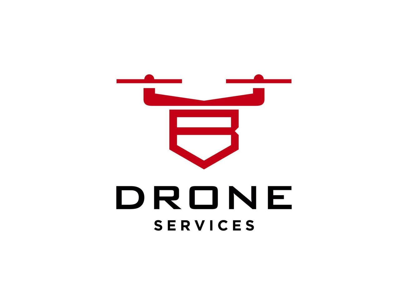 ícone de vetor de modelo de logotipo de drone letra b. vetor de drone de fotografia. ícone de vetor de quadricóptero