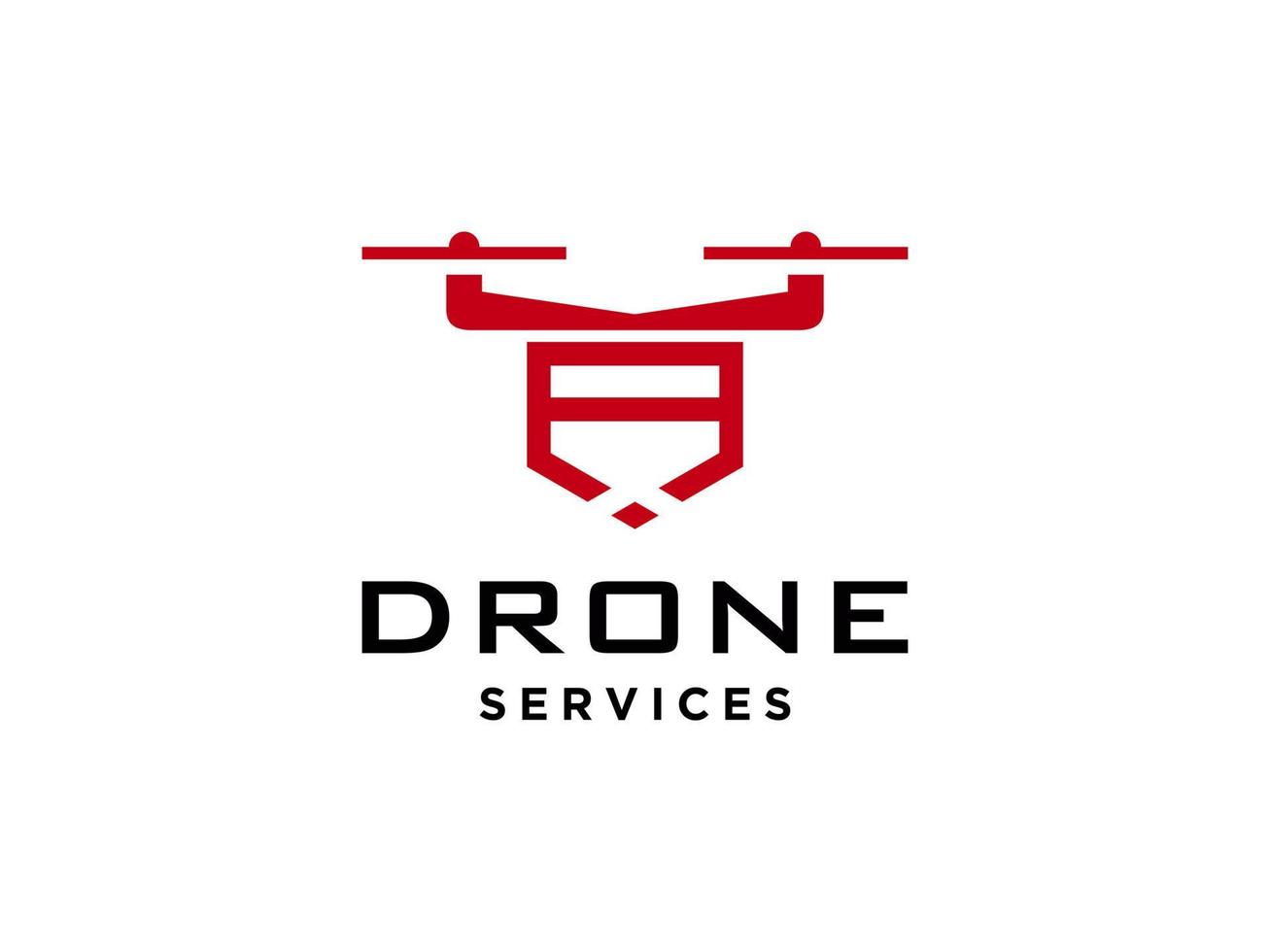 carta um ícone de vetor de modelo de logotipo de drone. vetor de drone de fotografia. ícone de vetor de quadricóptero