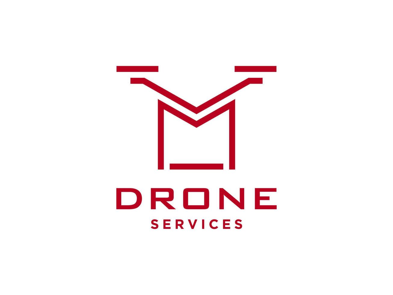 ícone de vetor de modelo de logotipo de drone letra m. vetor de drone de fotografia. ícone de vetor de quadricóptero