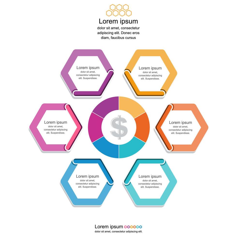 setas de círculo abstrato para infográfico, infográfico de conceito de negócios, ilustração vetorial vetor