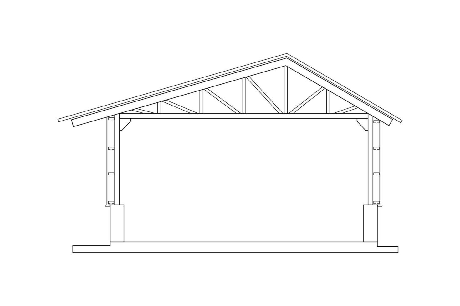 desenho de contorno abstrato, estrutura de moldura de espaço de ilustração vetorial de casa vetor