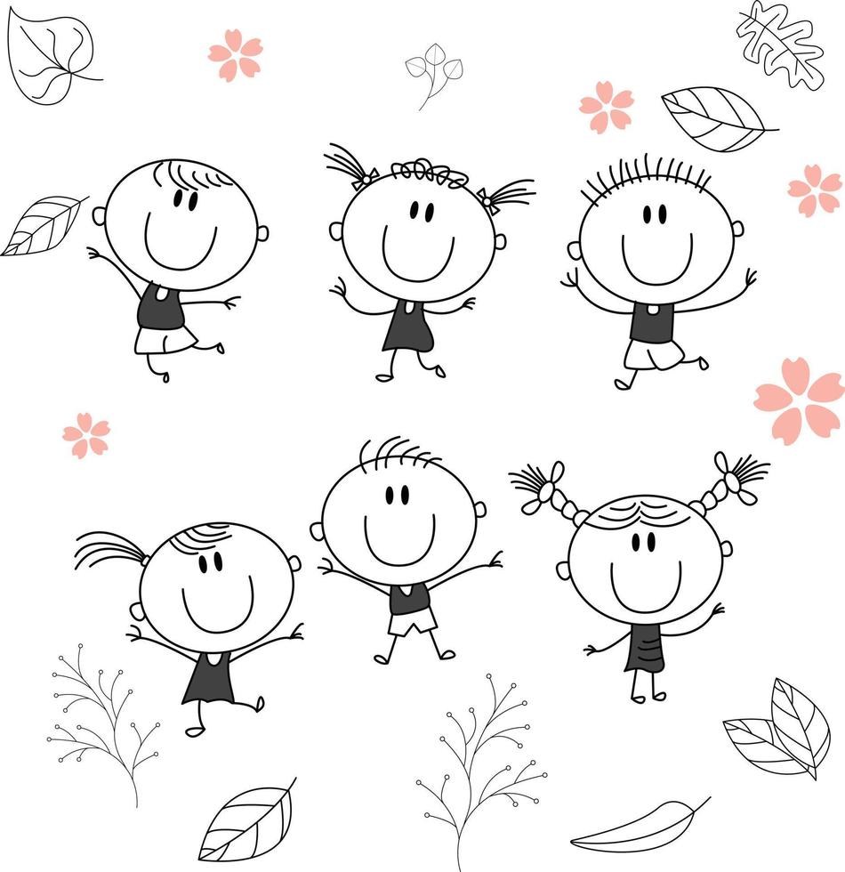 ilustração vetorial tradicional de uma criança com um grande sorriso, personagem infantil vetor