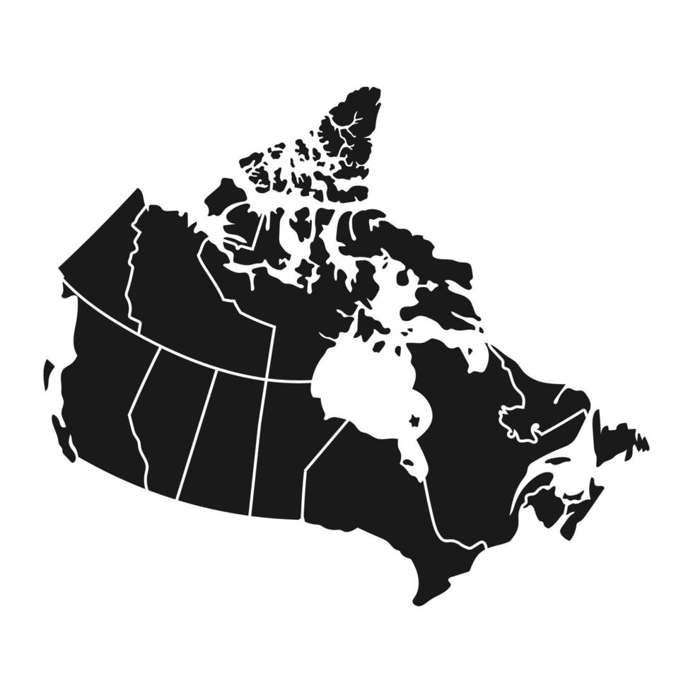 vetor de mapa do Canadá. ilustração do mapa do Canadá.