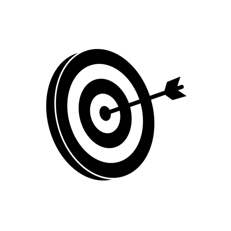 ícone de destino. ilustração vetorial de destino. sinal de alvo abstrato. o alvo para o esporte de tiro com arco ou estratégia de negócios vetor