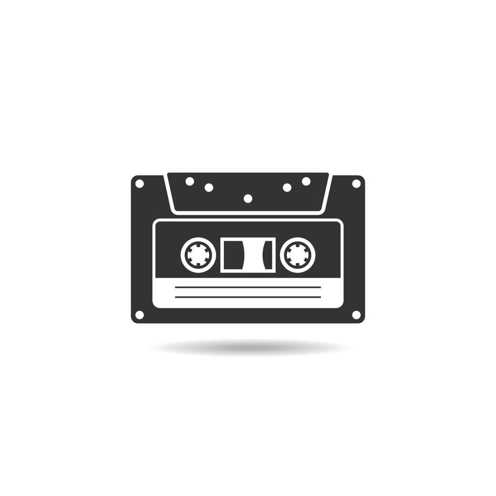 ícone de cassete. logotipo de cassete retrô. ilustração vetorial de cassete. símbolo de música vintage. vetor