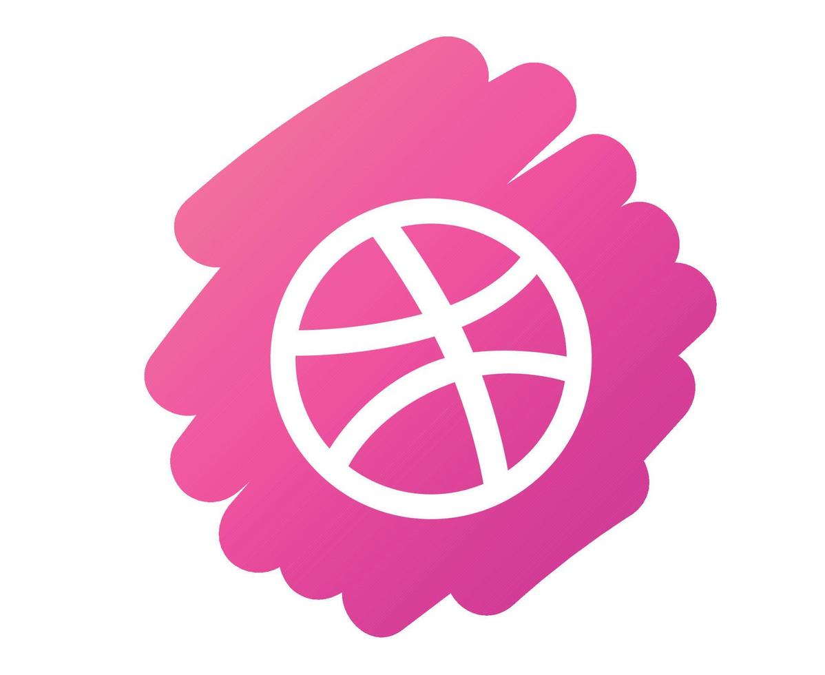 drible ícone de mídia social logotipo abstrato símbolo ilustração vetorial vetor